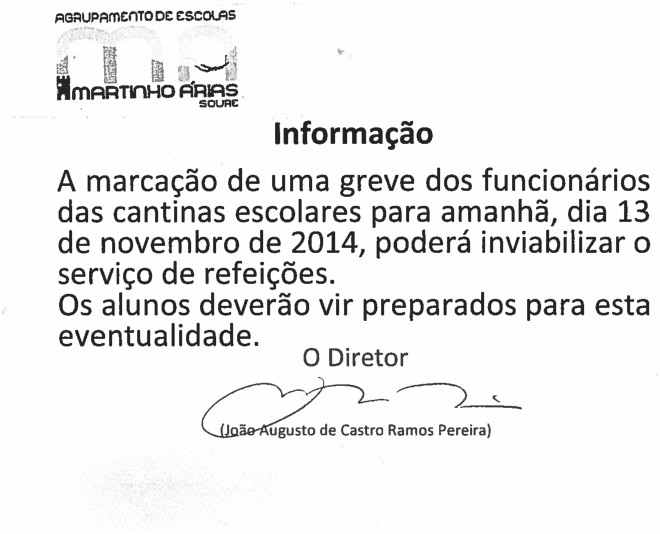 Aviso Greve - 13 de novembro